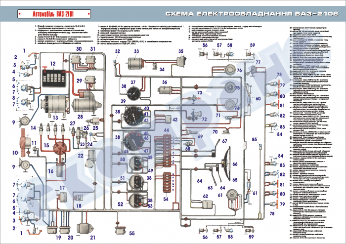 Схема электрооборудования на ваз-2106 – пособие для ремонта