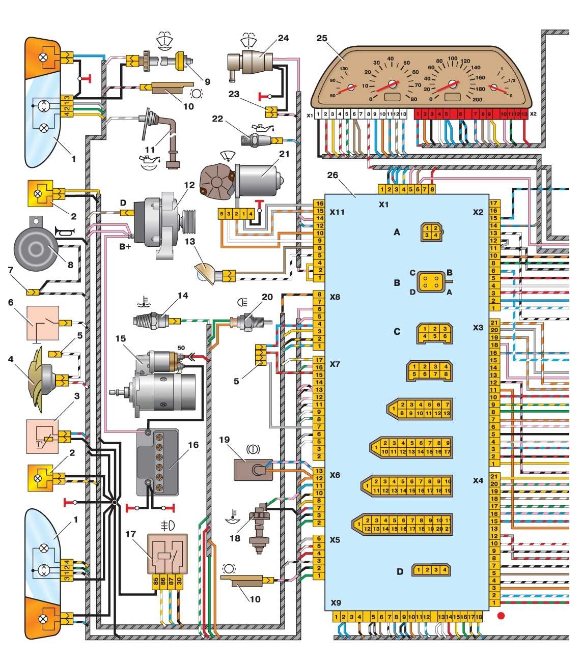 Схема блока управления ваз 2114