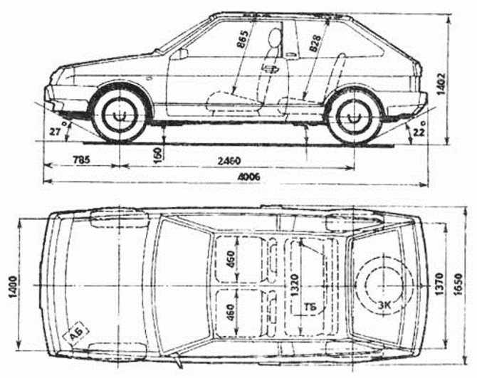 Ваз 2108 схема кузова